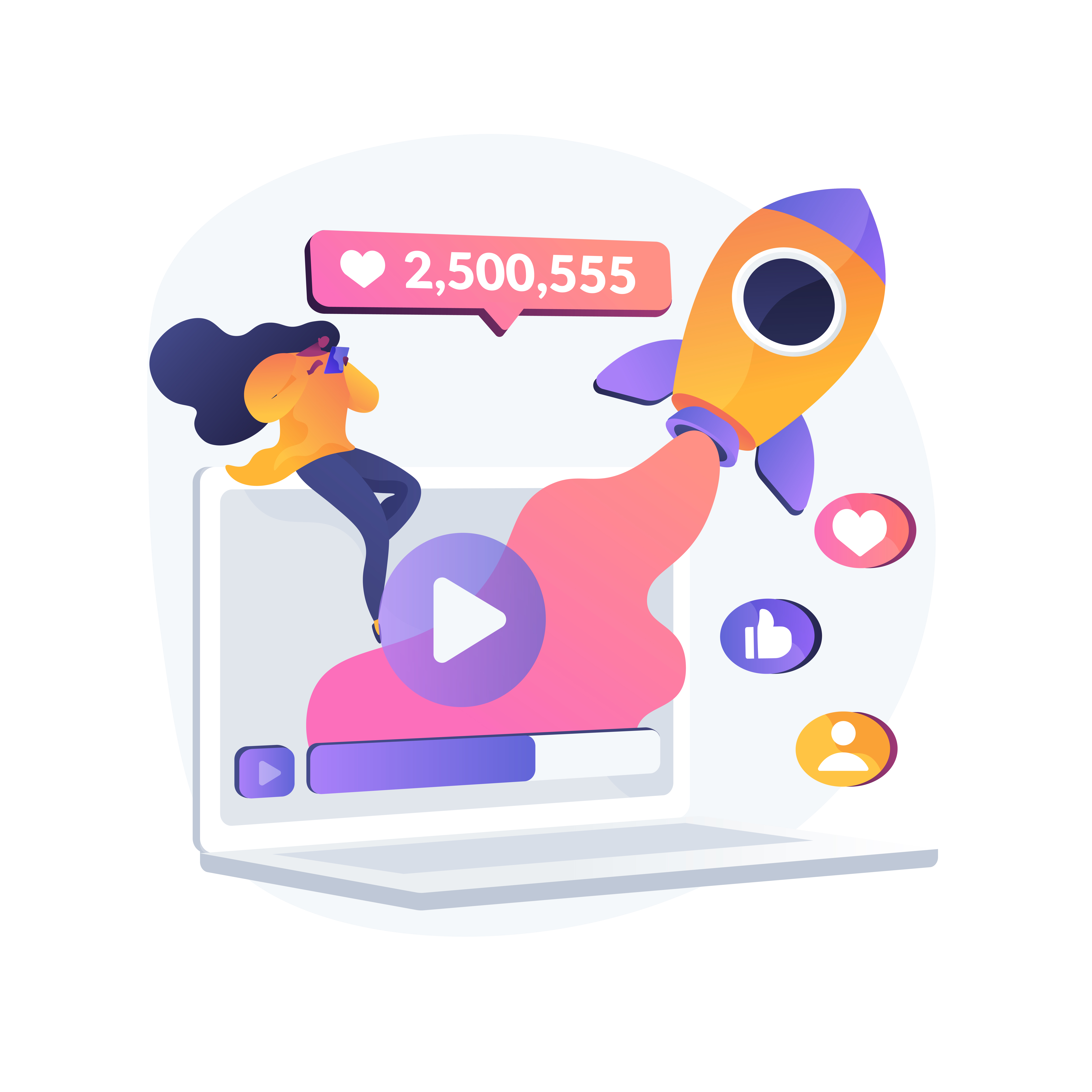 viral content abstract concept vector illustration.